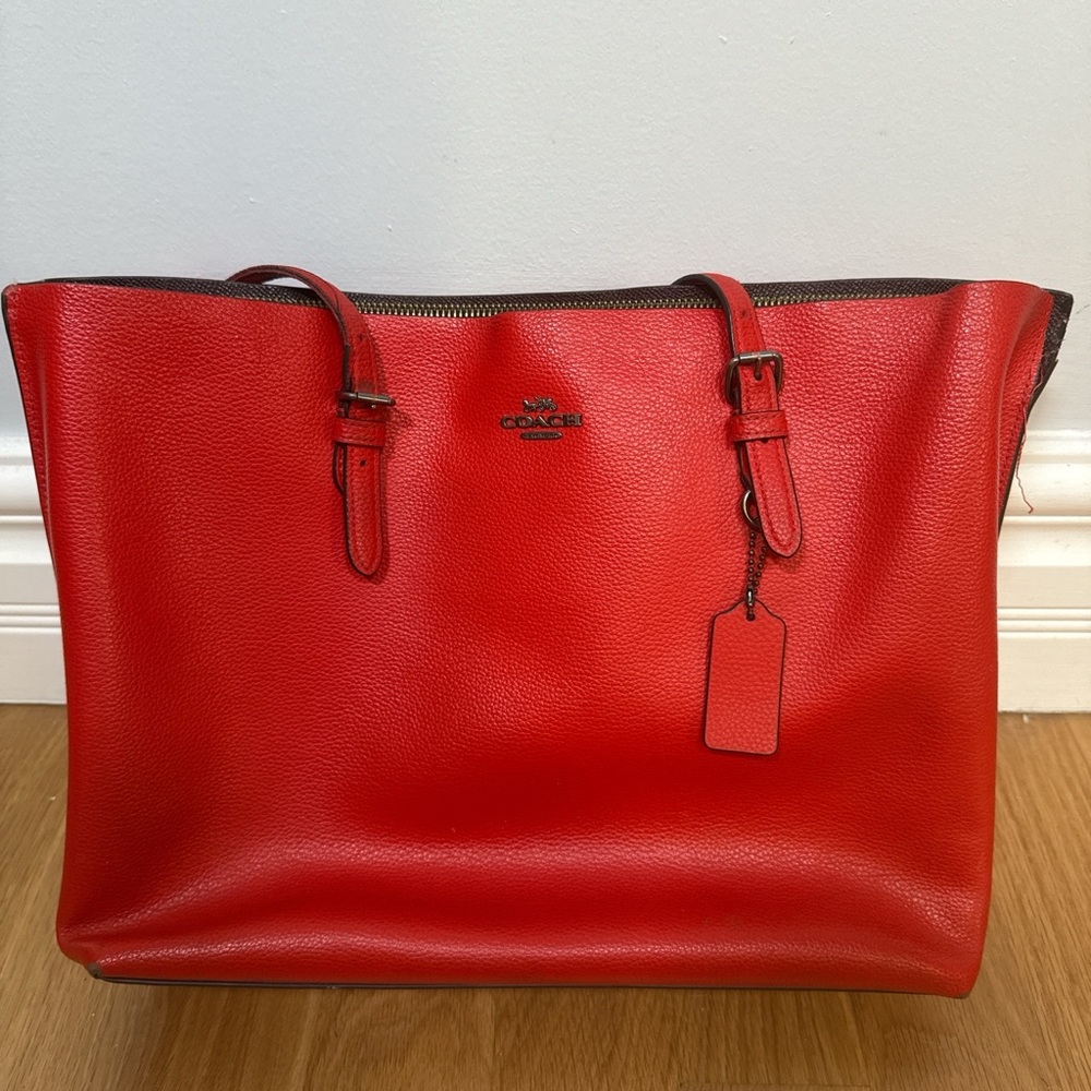 Coach Vibrant Red Tote Bag